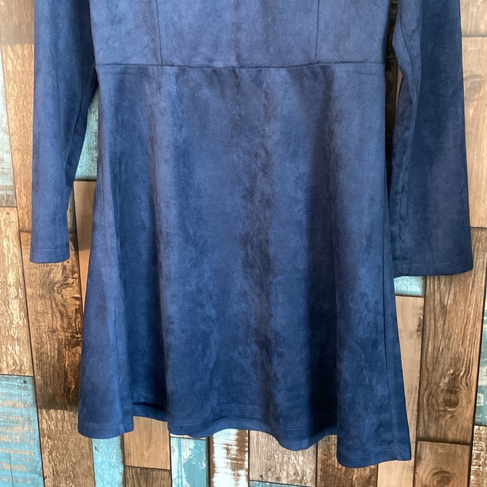 Allegra K medium blue soft V-neck knee length dress - Picture 3 of 16